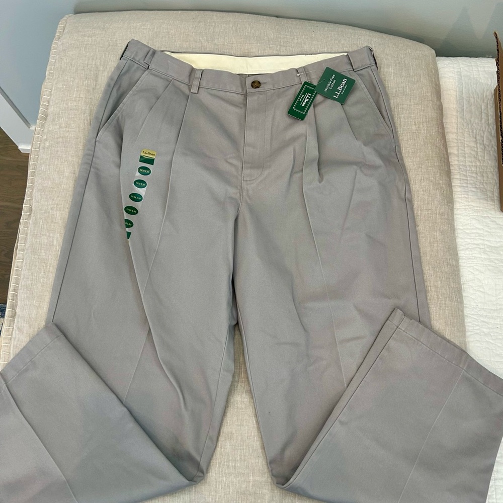 New! Men's LL Bean Double L Chinos - Quarry Gray -